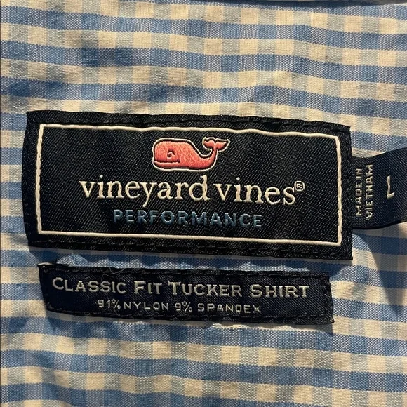 Vineyard Vines Light Blue Gingham Shirt - Picture 2 of 10
